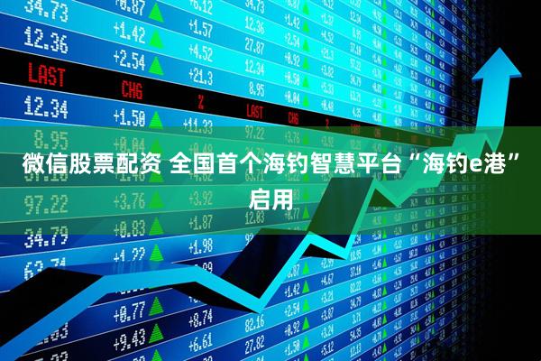 微信股票配资 全国首个海钓智慧平台“海钓e港”启用