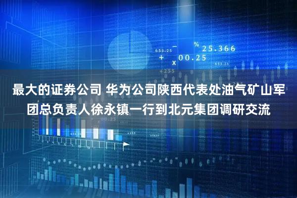 最大的证券公司 华为公司陕西代表处油气矿山军团总负责人徐永镇一行到北元集团调研交流